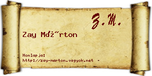 Zay Márton névjegykártya